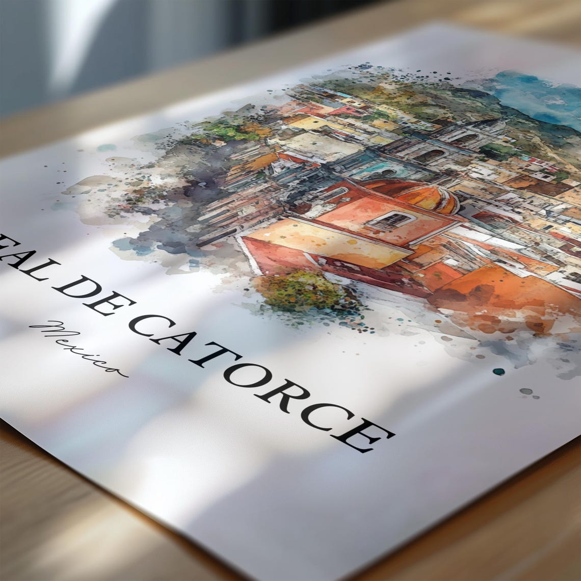 Real De Catorce Wall Art San Luis Potos Print Mexico Watercolor Mx Gift Travel Poster Housewarming - Image 6