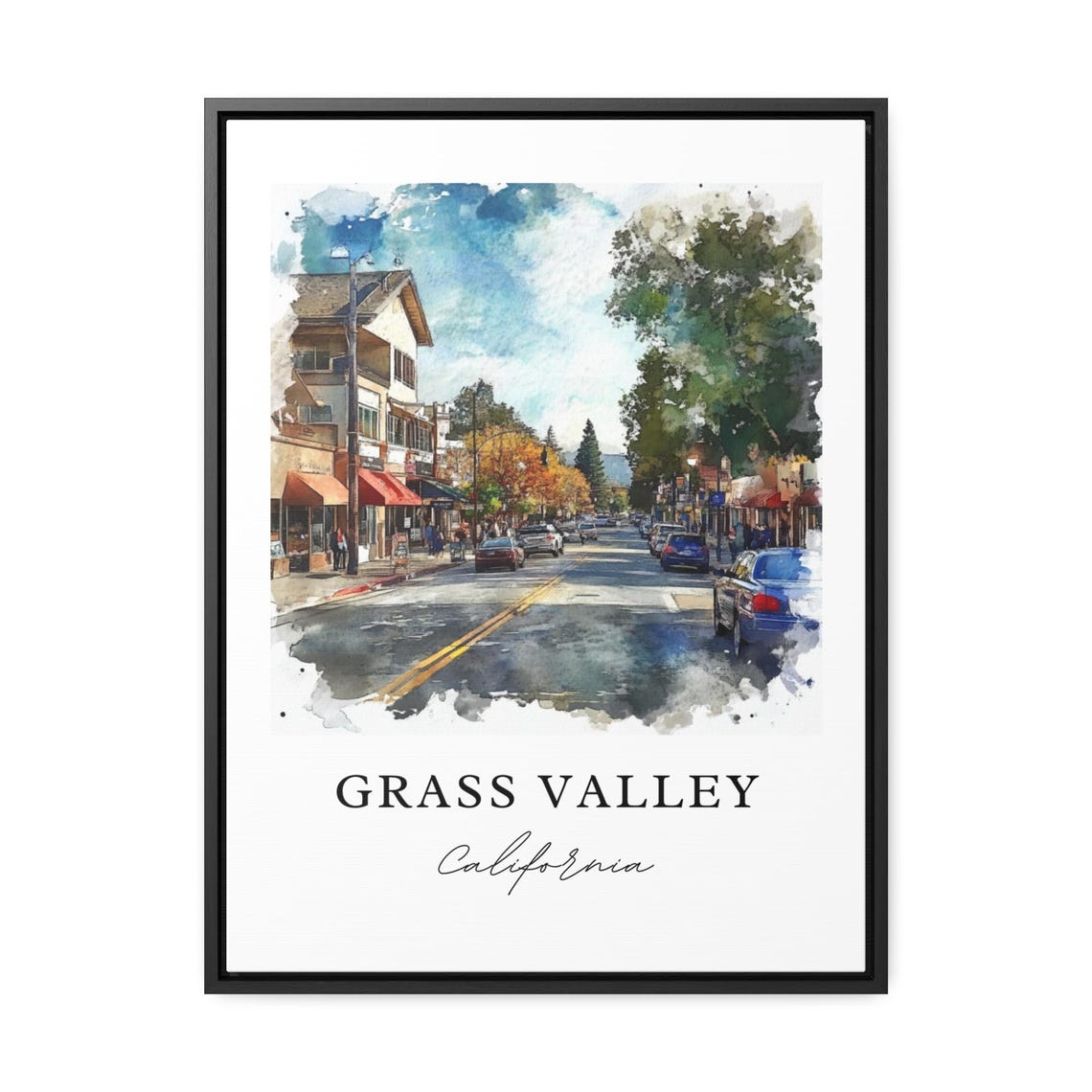 Grass Valley California Charming Historic Main Street Shops Poster - Image 3