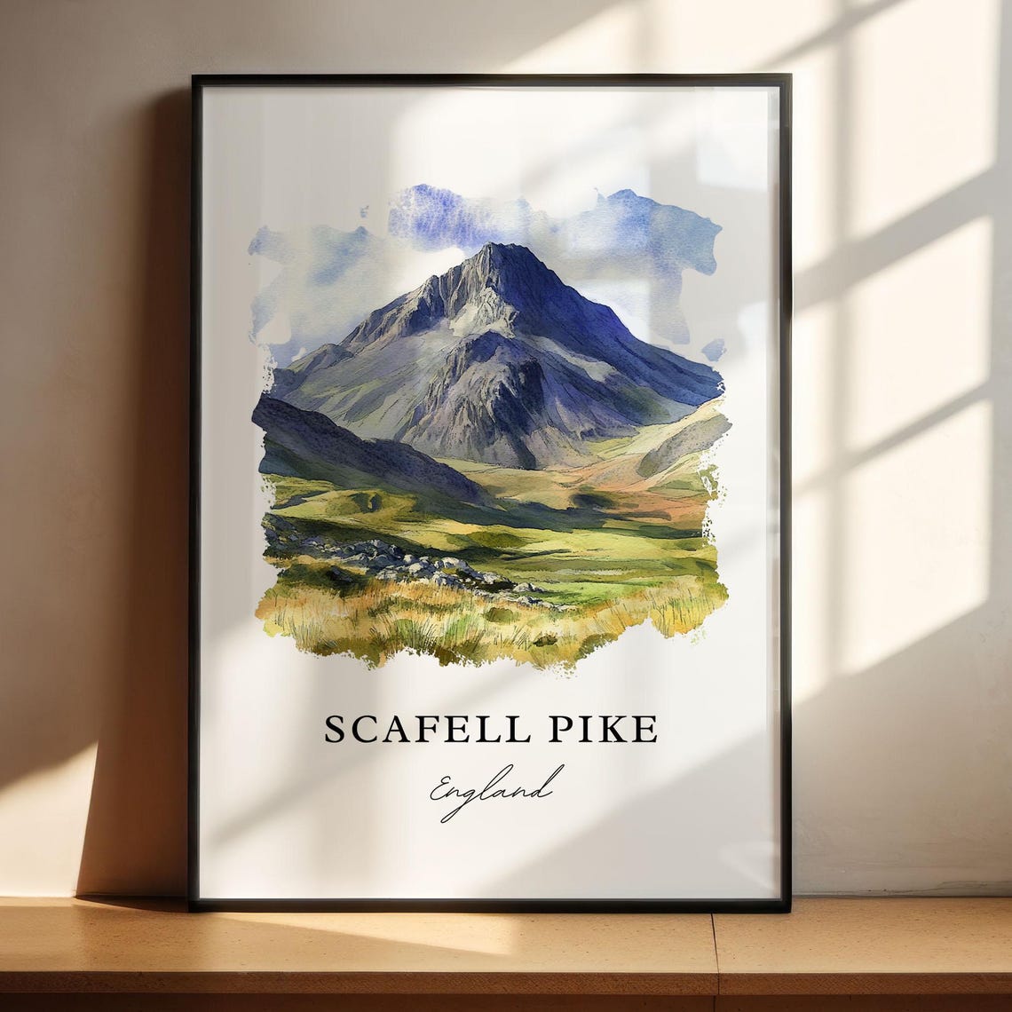 Scafell Pike England Lake District Peak Watercolor Travel Poster - Image 4