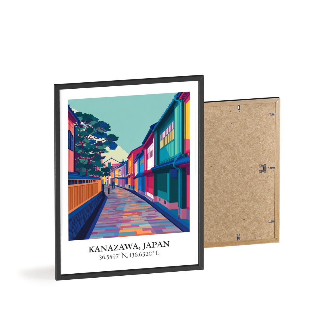 Kanazawa Japan Historic Old Town Lane Retro Travel Art Poster - Image 2