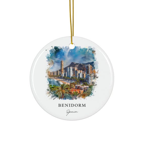 Benidorm Spain Ornament, Christmas Souvenir Art Print