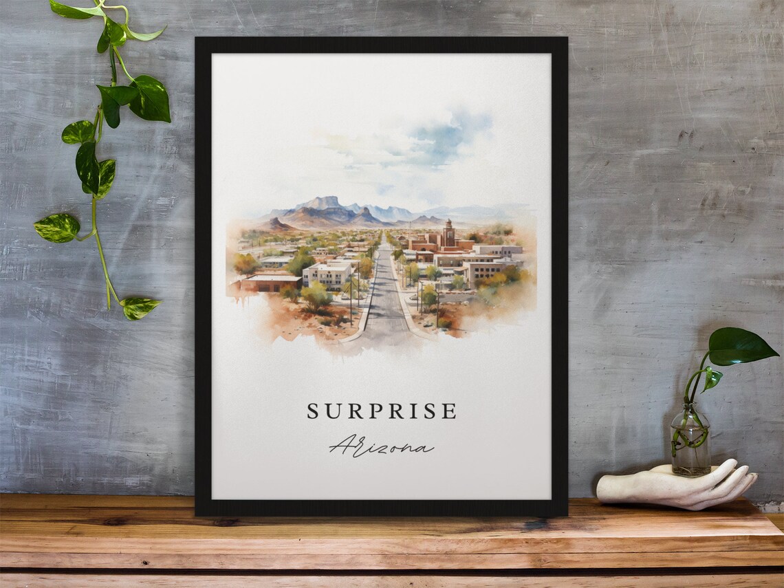 Surprise Arizona Traditional Travel Poster, Custom Text