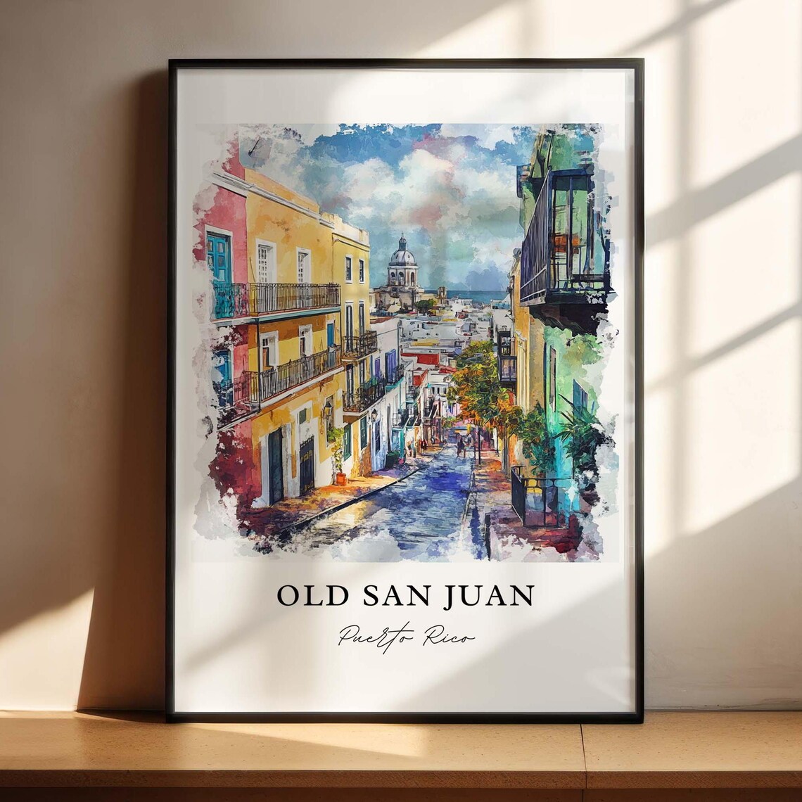 Old San Juan, Puerto Rico Watercolor Travel Poster - Image 3