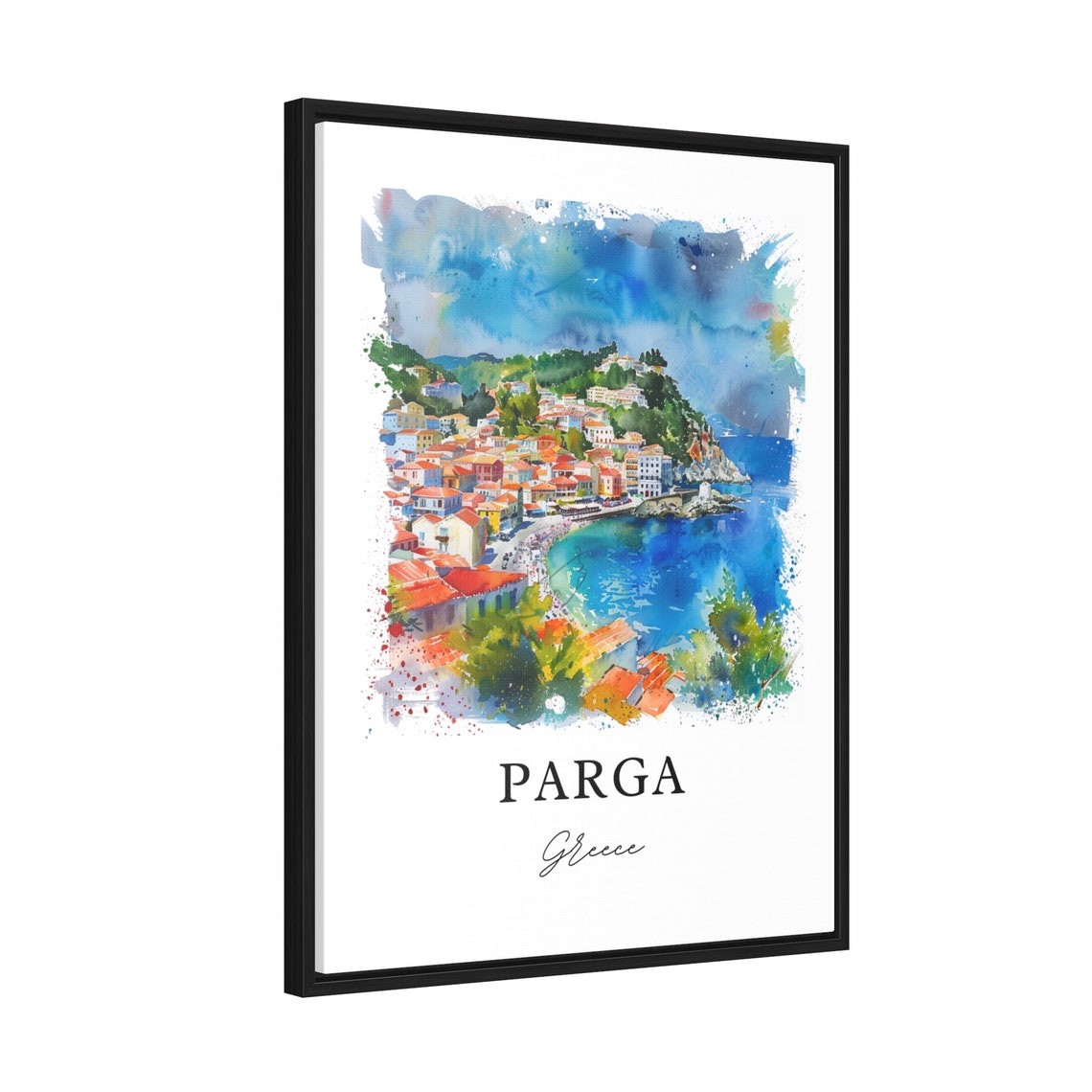 Parga Greece Watercolor Travel Poster, Epirus - Image 2