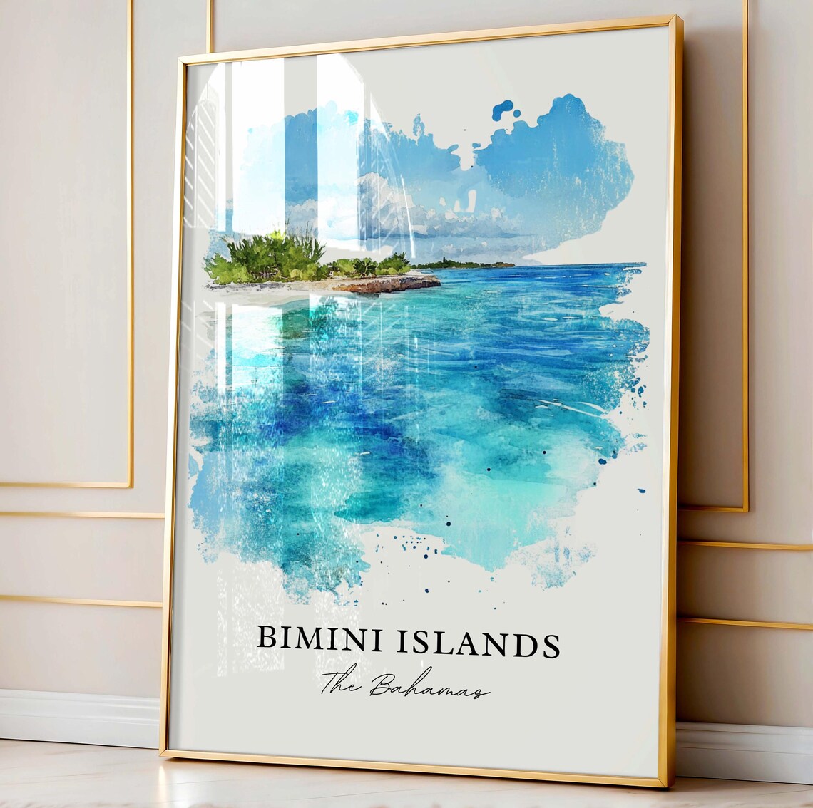 Bimini Islands Watercolor Travel Poster Art Print - Image 4