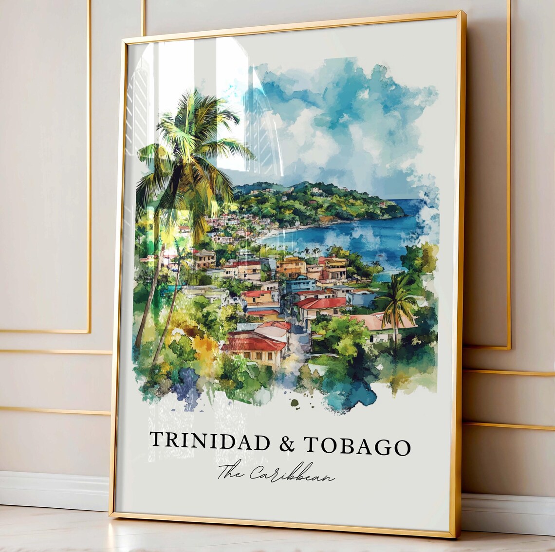 Trinidad And Tobago Watercolor Travel Poster Art - Image 3