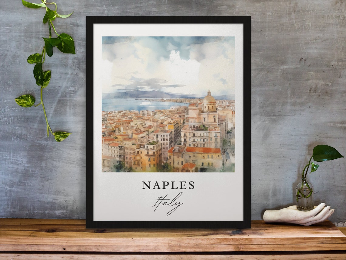 Naples Traditional Travel Poster, Italy Travel Art