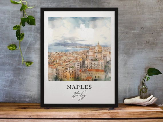Naples Traditional Travel Poster, Italy Travel Art