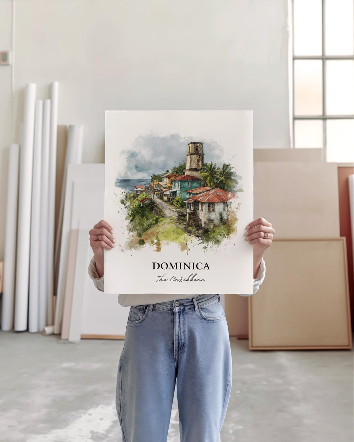 Dominica Wall Art Print Caribbean Watercolor Gift Travel Poster Housewarming - Image 3