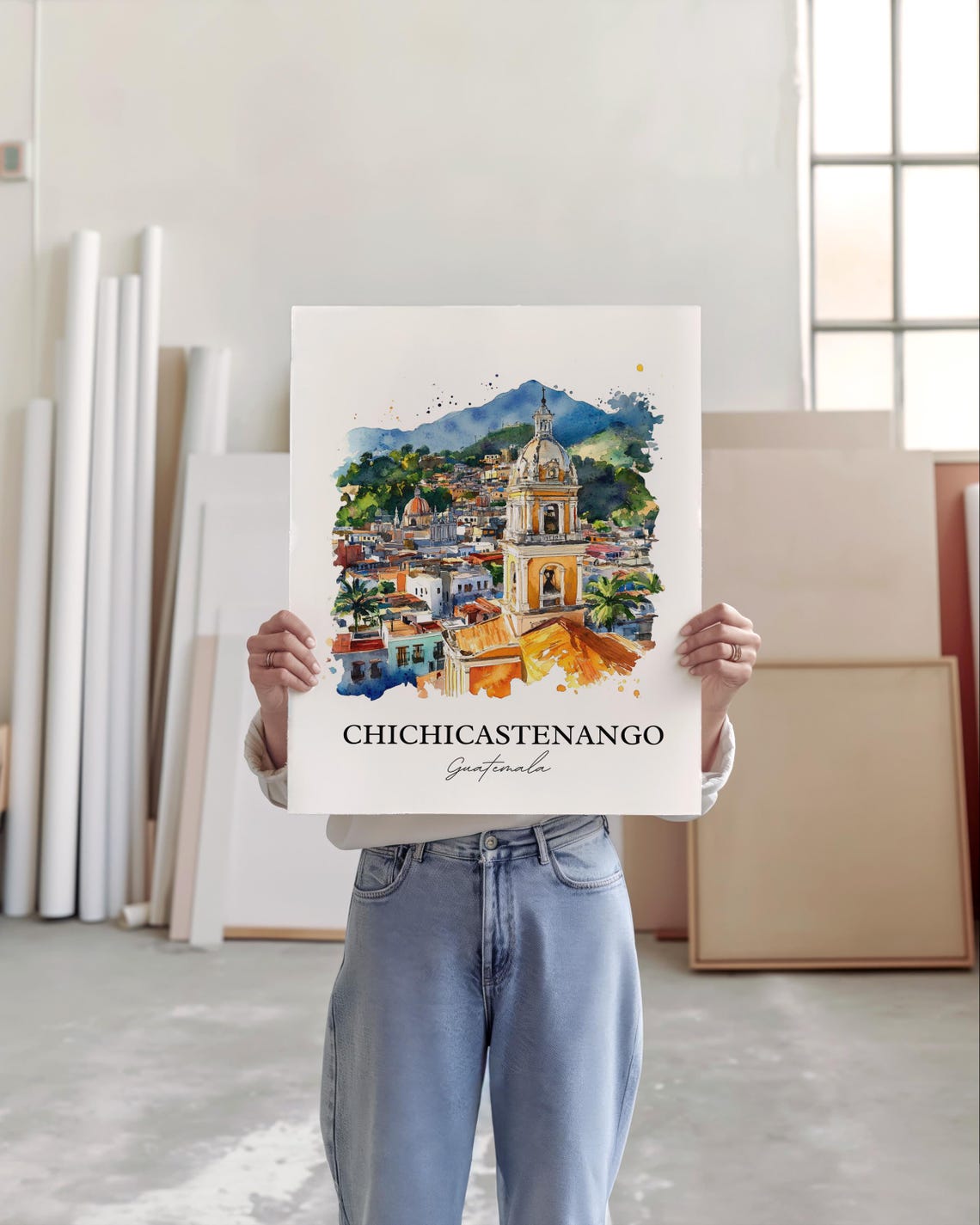 Chichicastenango Wall Art Guatemala Print Watercolor Gift Travel Poster Housewarming - Image 6