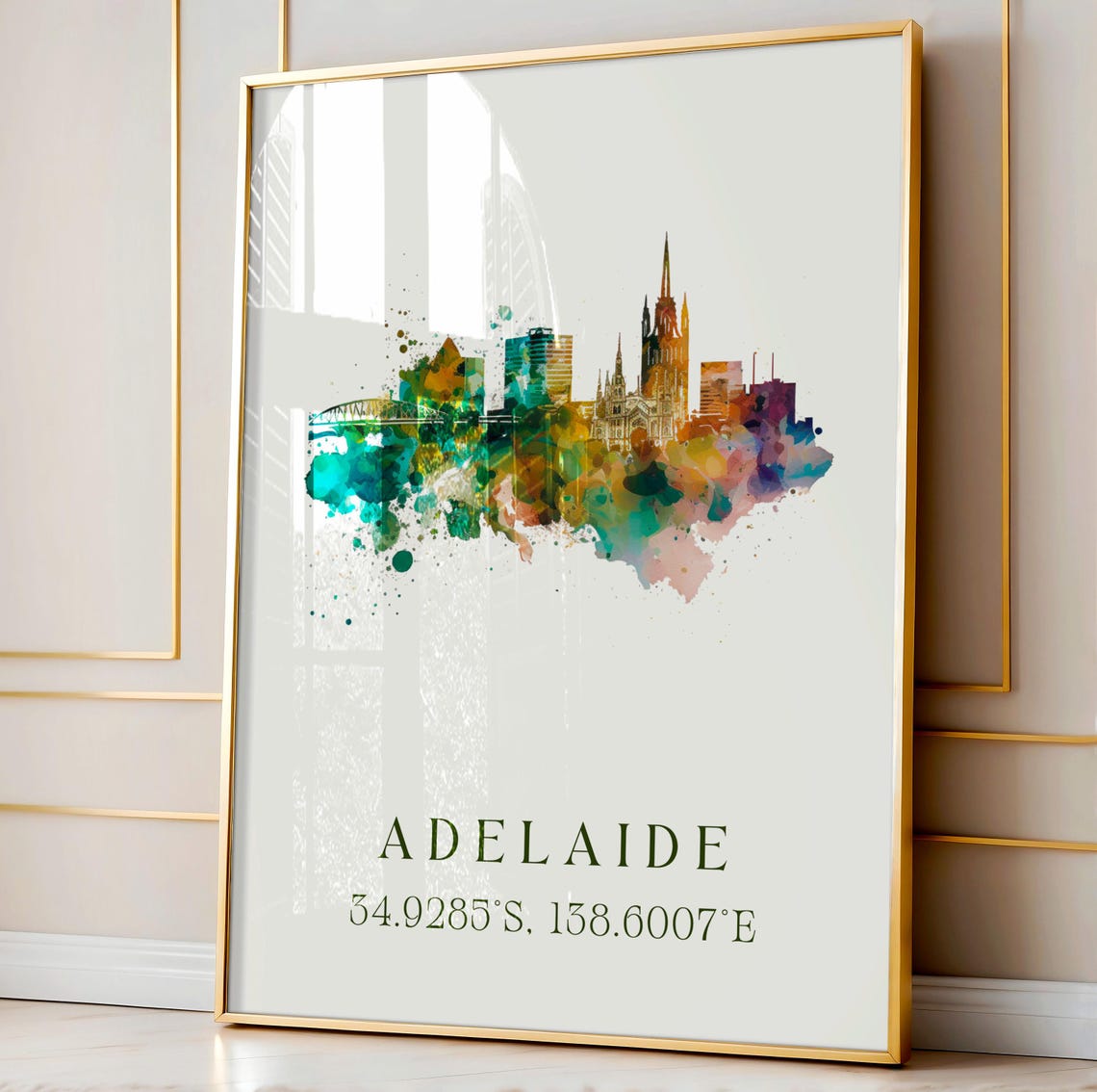 Adelaide Australia Wall Art Poster Wedding Gift Birthday Present Custom Text Personalised - Image 5