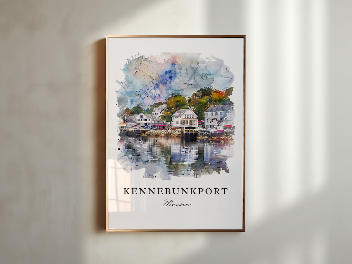 Kennebunkport Me Wall Art Kennebunkport Print Maine Wall Art Maine Gift Travel Print Travel Poster Travel Gift Housewarming Gift