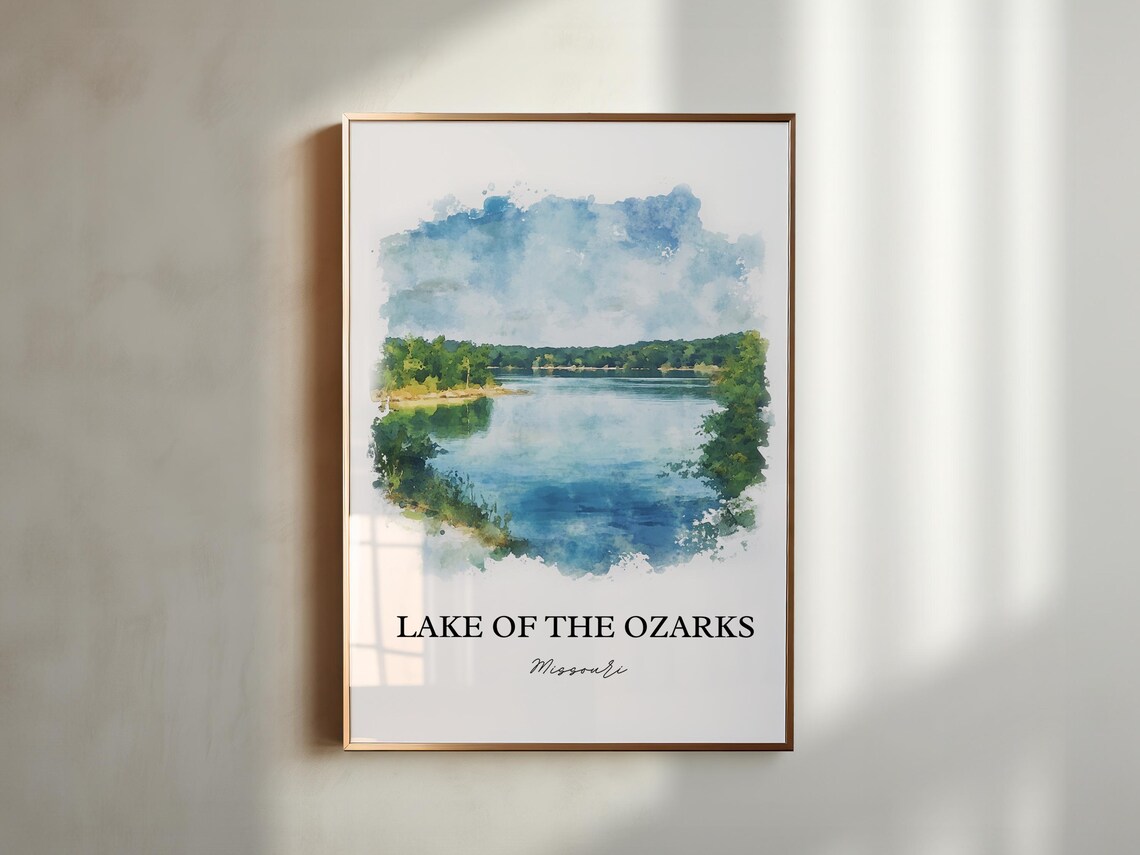 Lake of the Ozarks Missouri Serene Calm Lake Watercolor Poster - Image 4