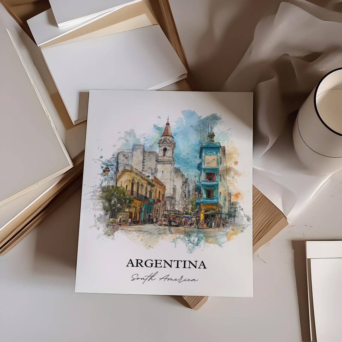Argentina Wall Art Print Watercolor Gift Travel Poster Housewarming - Image 2