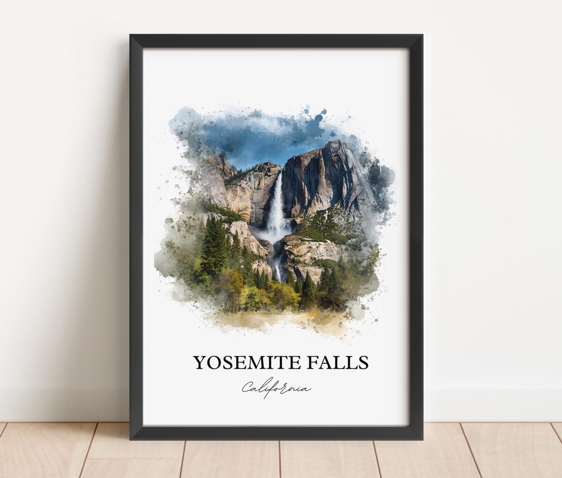 Yosemite Falls California National Park Granite Cliff Waterfall Poster - Image 2