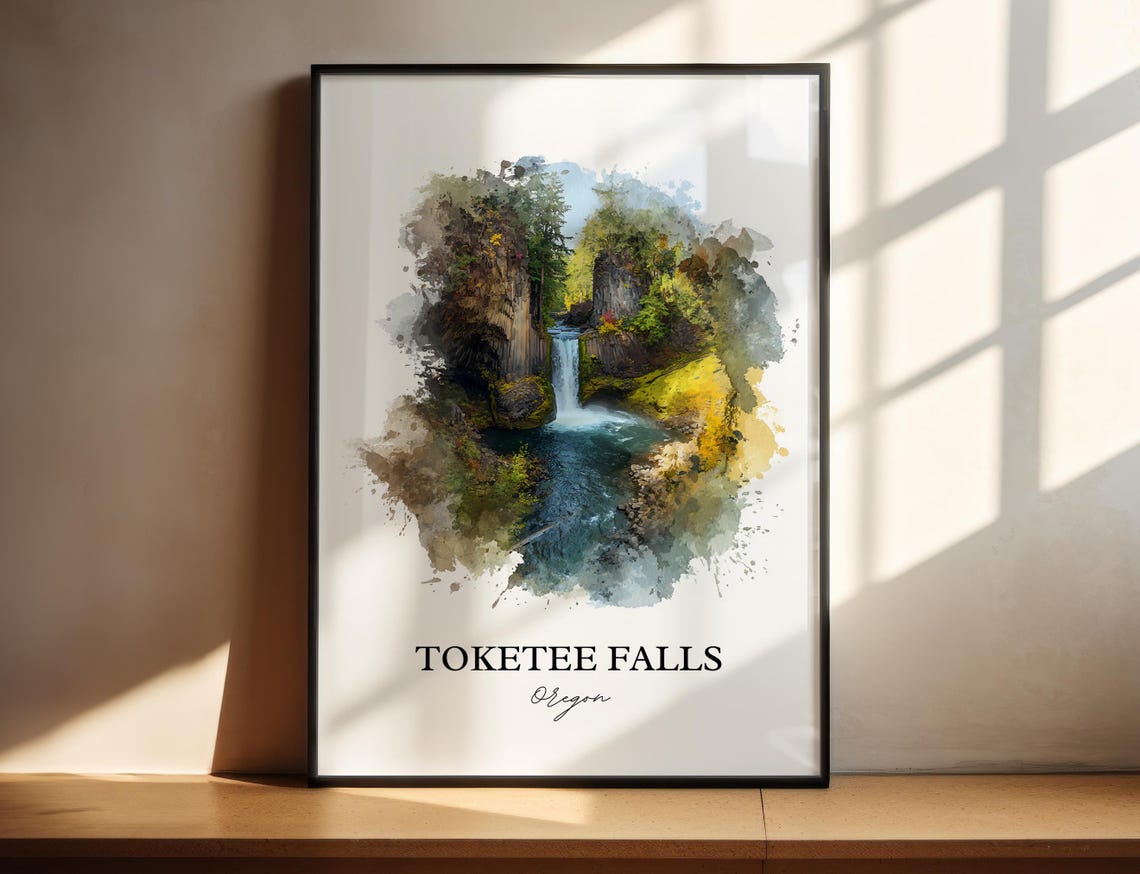 Scenic Toketee Falls Oregon Columnar Basalt Waterfall Poster