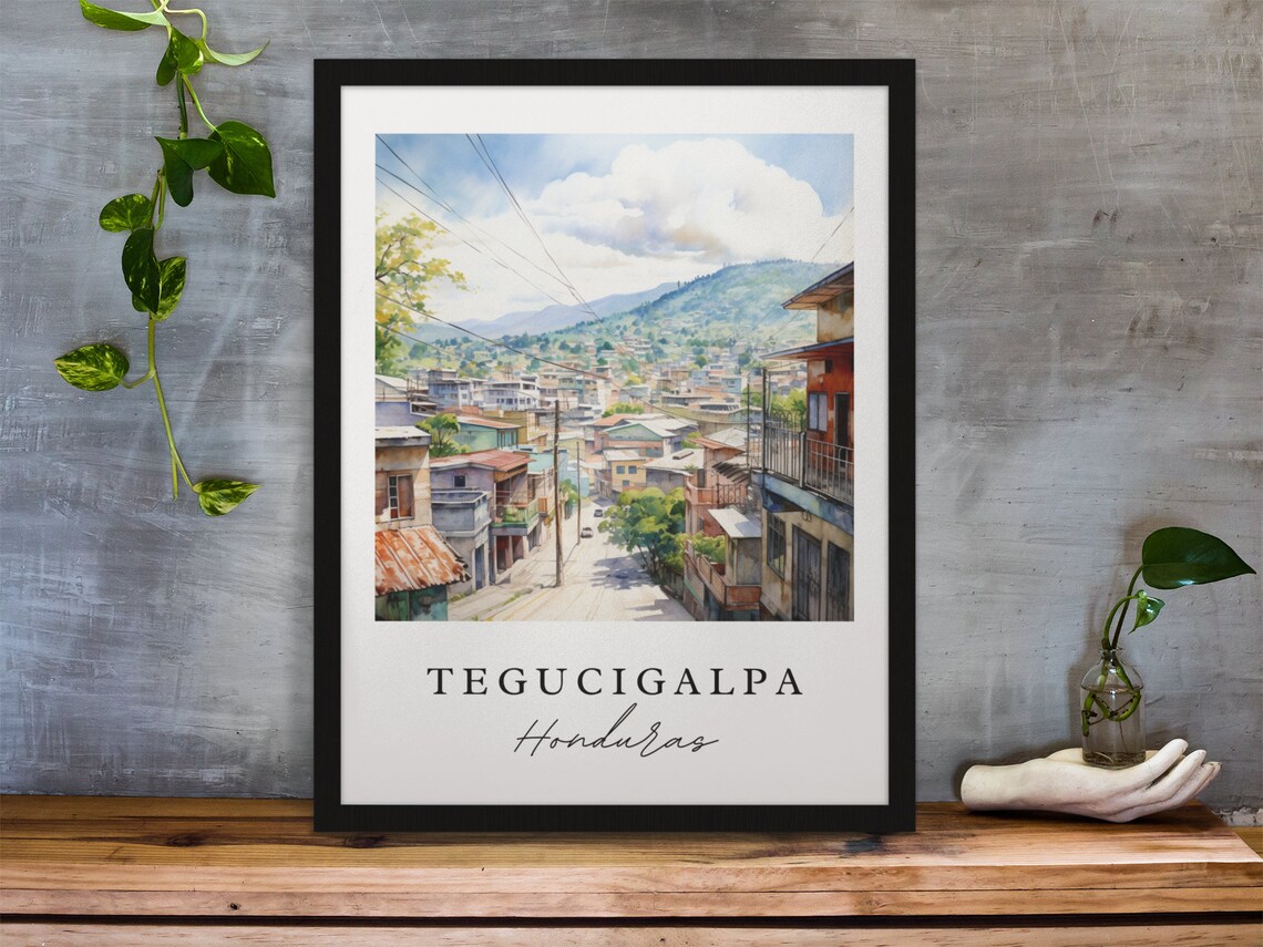Tegucigalpa Honduras Art Print, Custom Text - Image 3