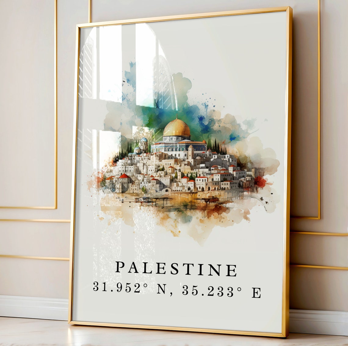 Alaqsa Mosque Palestine Art Print, Custom Text - Image 4