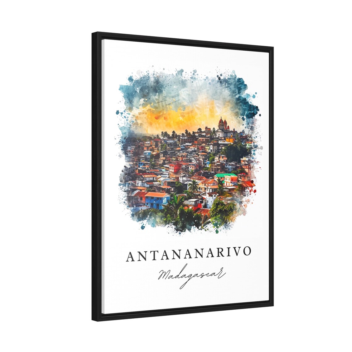 Antananarivo Madagascar Watercolor Hillside Cityscape Travel Poster - Image 2