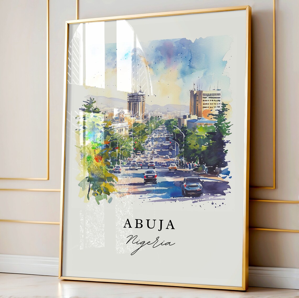 Abuja Watercolor Wall Art Nigeria Art Print - Image 5