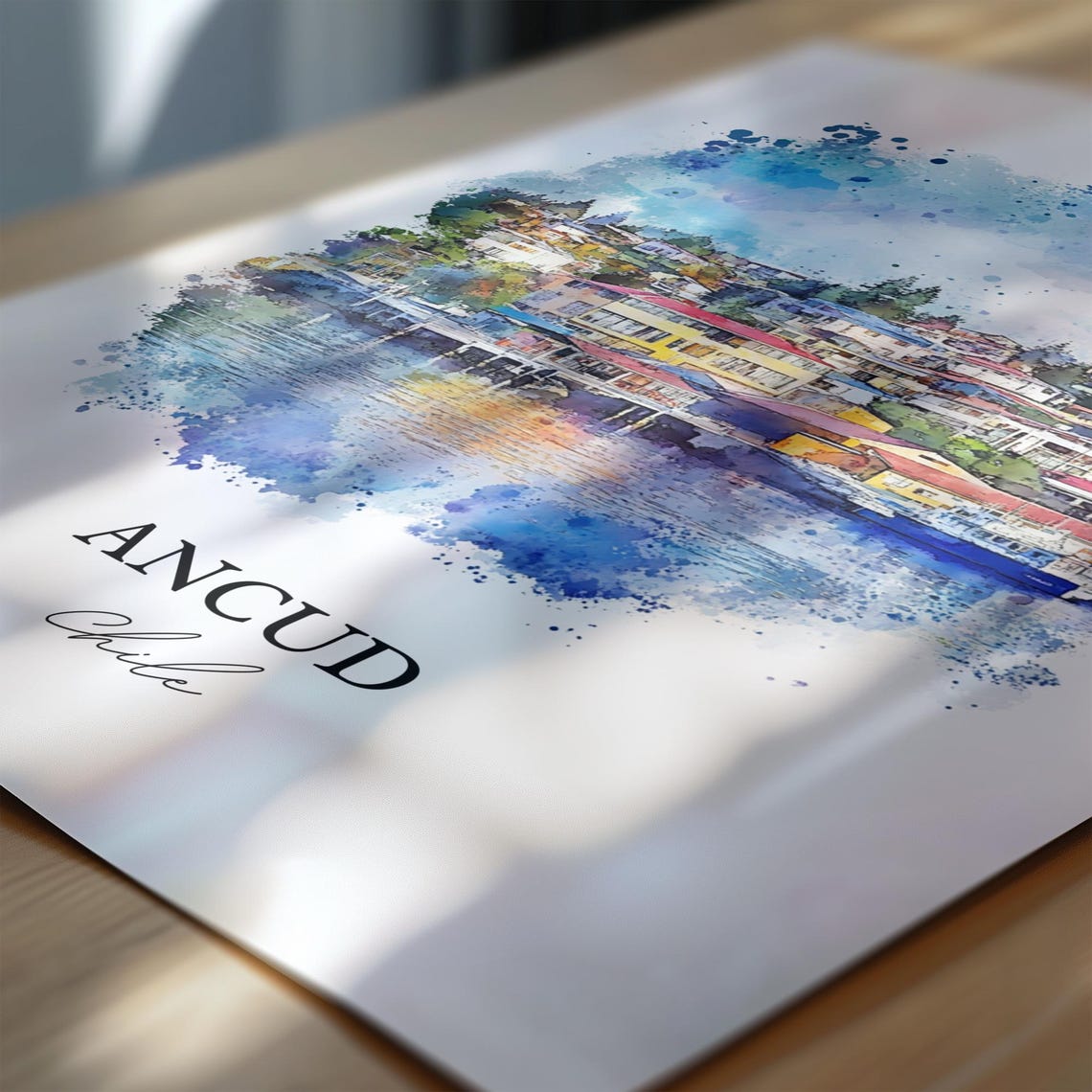 Ancud Chile Wall Art Chilo Island Print Watercolor Gift Travel Poster Housewarming - Image 6
