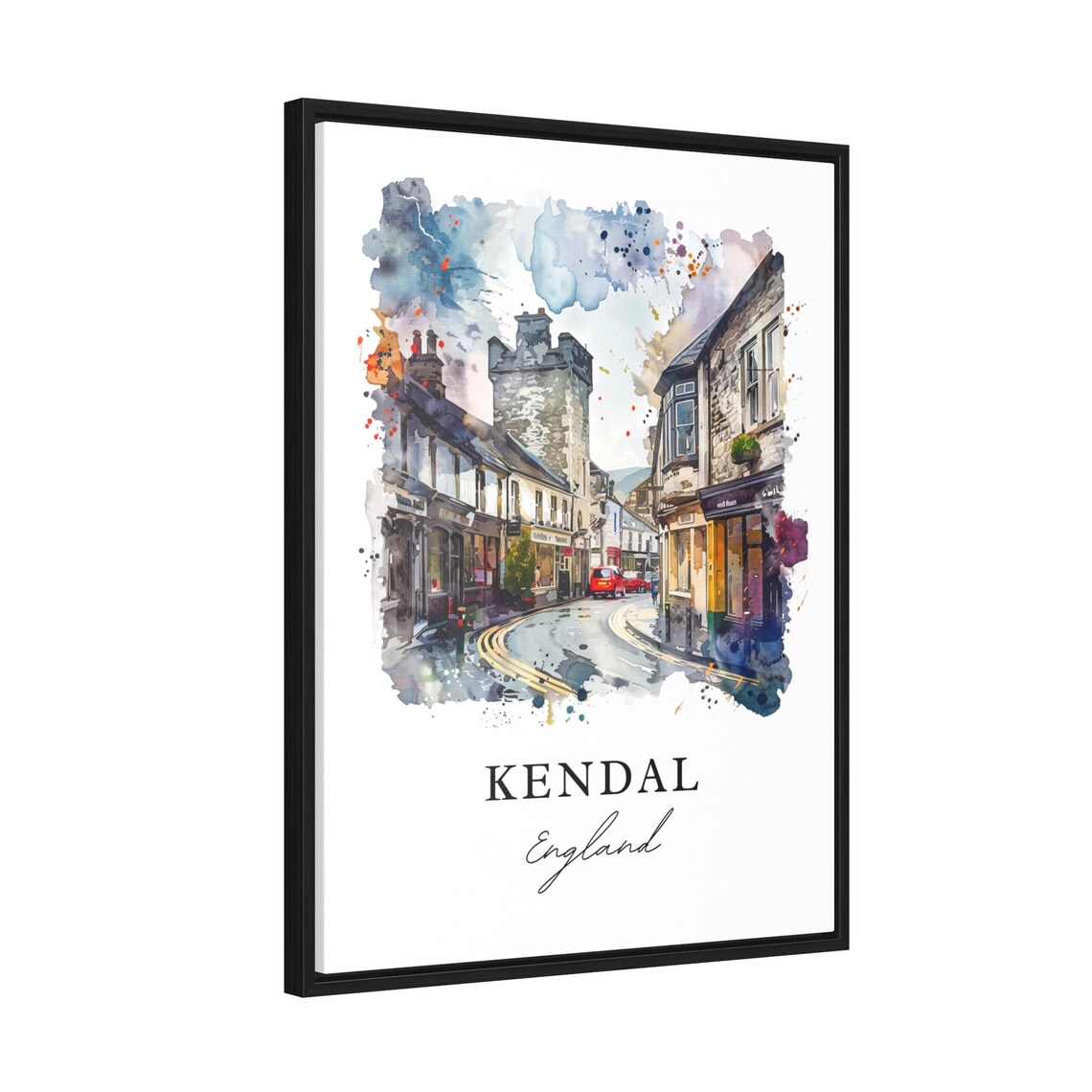 Kendal England Watercolor Market Town Street Lake District Poster - Image 2