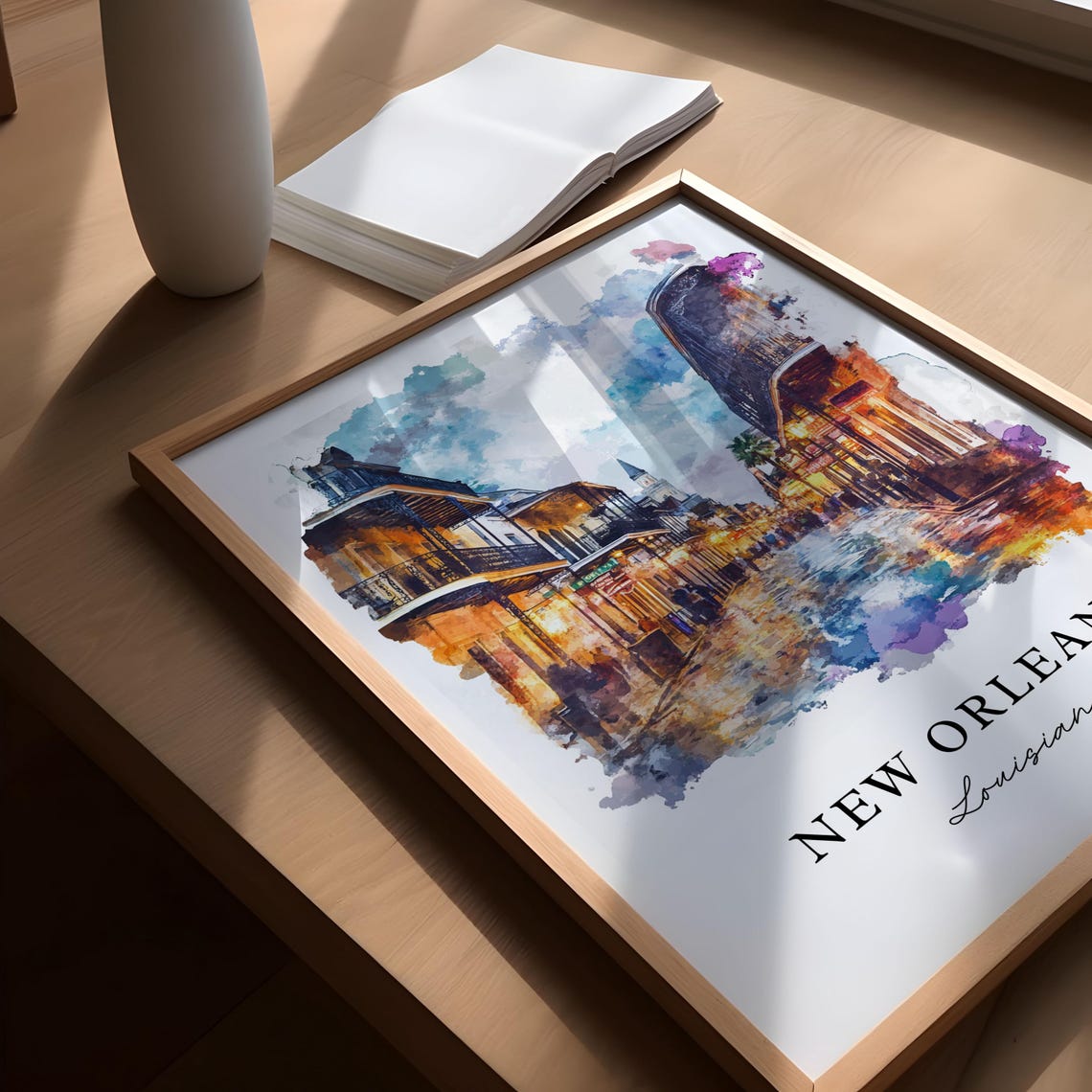 New Orleans Watercolor Bourbon Street Travel Poster - Image 6