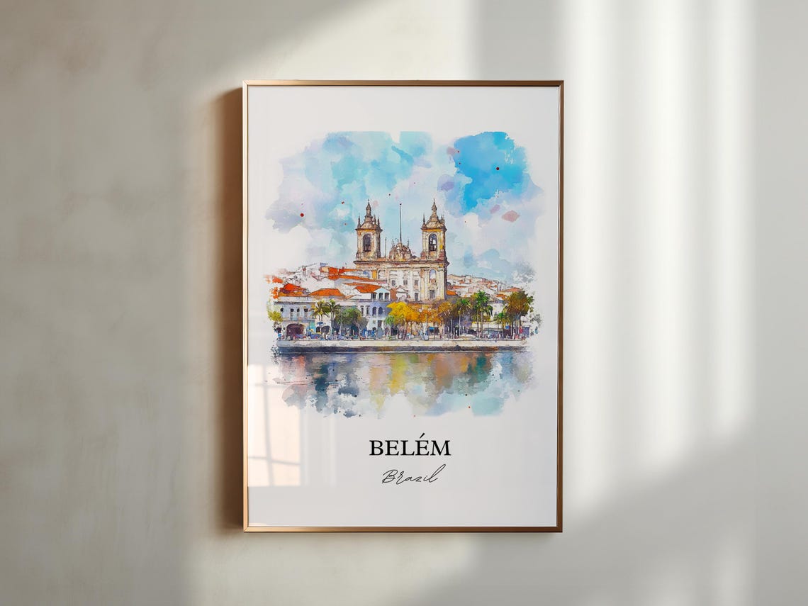 Belm Brazil Watercolor Travel Poster, Wall Art Print - Image 5