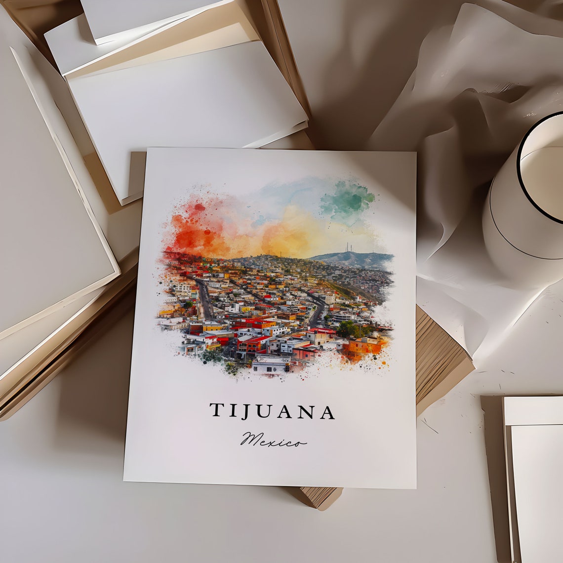 Tijuana Mexico Wall Art Print Wedding Gift Birthday Present Custom Text Perfect - Image 6