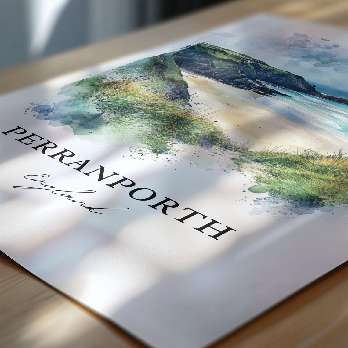 Perranporth Travel Poster, Cornwall England Watercolor - Image 5