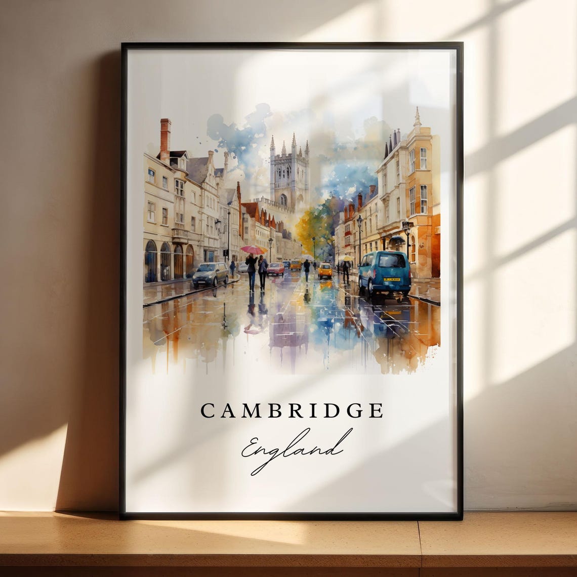 Cambridge England Travel Poster, Custom Text Art Print - Image 5