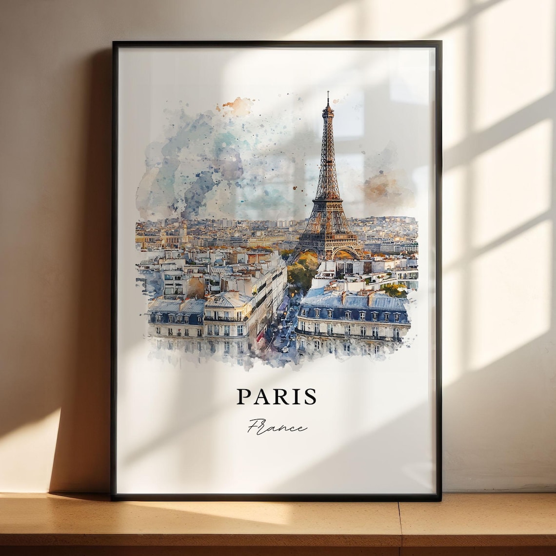 Paris Skyline Watercolor Art Print, Travel Poster - Image 4