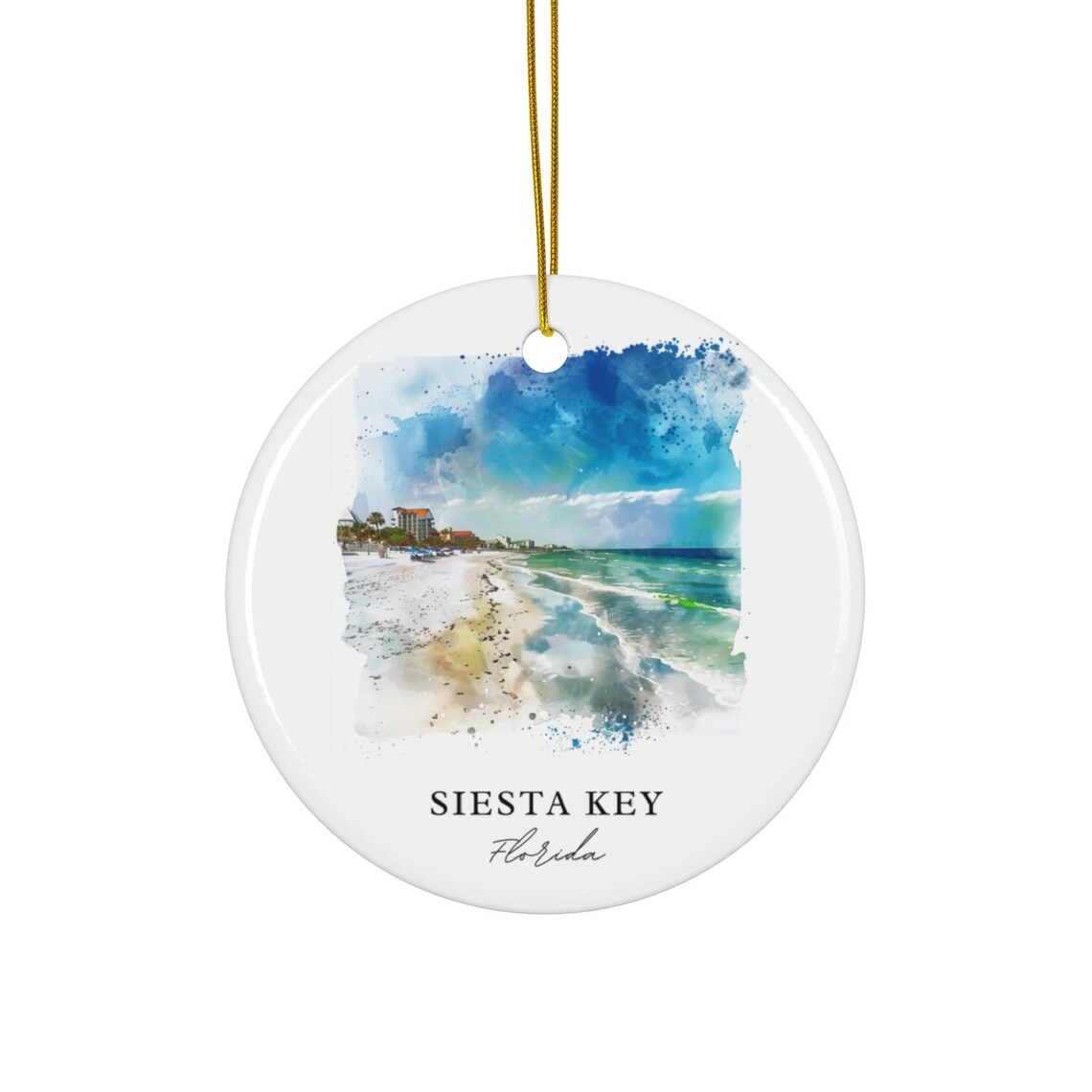 Siesta Key Florida Christmas Travel Poster Art Print