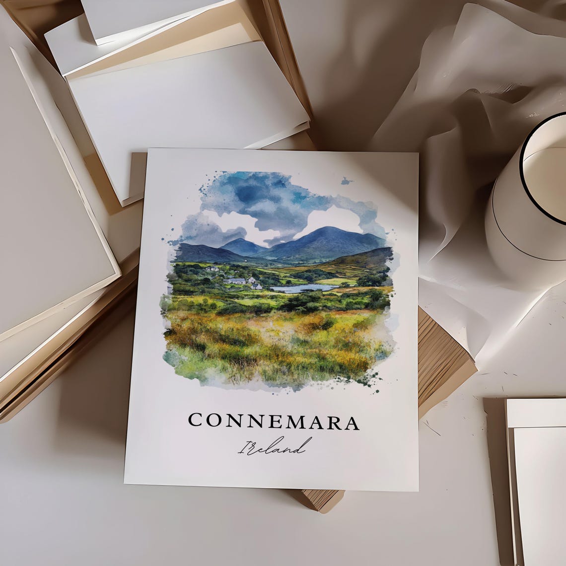 Connemara Ireland Watercolor Travel Poster, Western Gift - Image 6