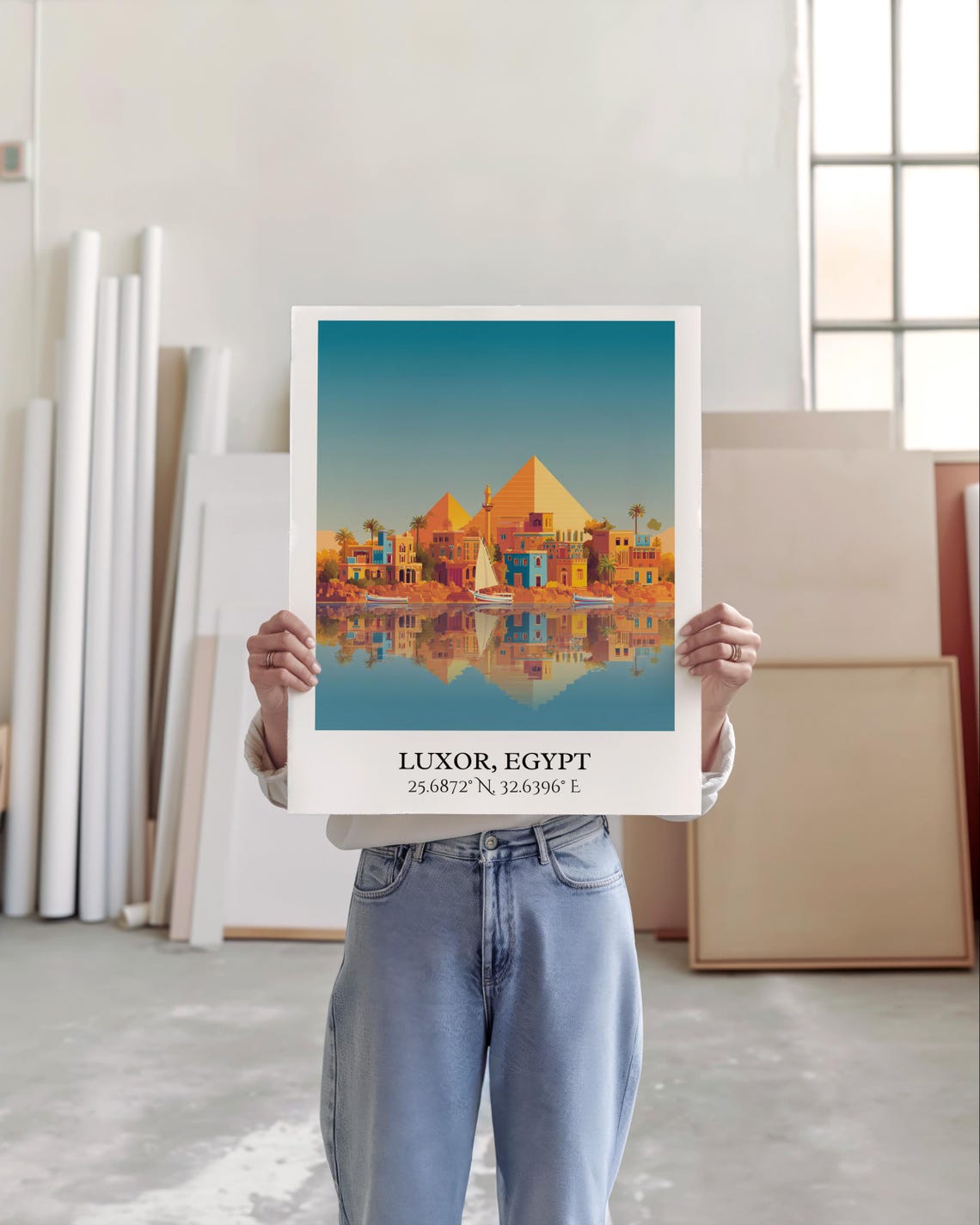 Luxor Egypt Art Retro Travel Home Decor Gift Egyptian Prints Housewarming - Image 5