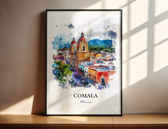 Comala Mexico Wall Art Colima Mx Print Watercolor Gift Travel Poster Housewarming