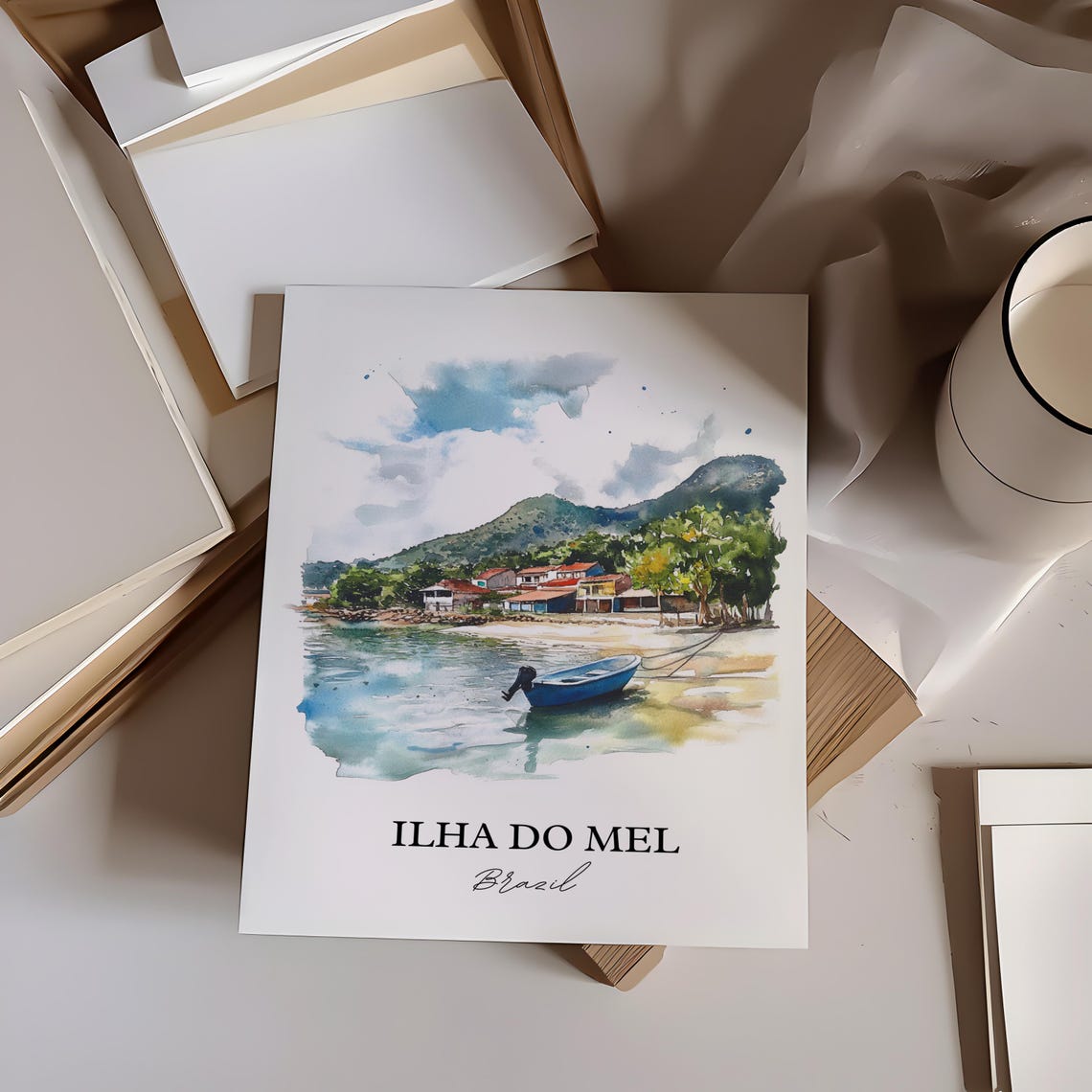 Ilha Do Mel Wall Art Paran Print Brazil Watercolor Gift Travel Poster Housewarming - Image 4