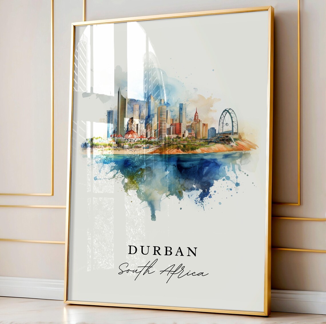 Durban South Africa Travel Poster, Custom Text - Image 2