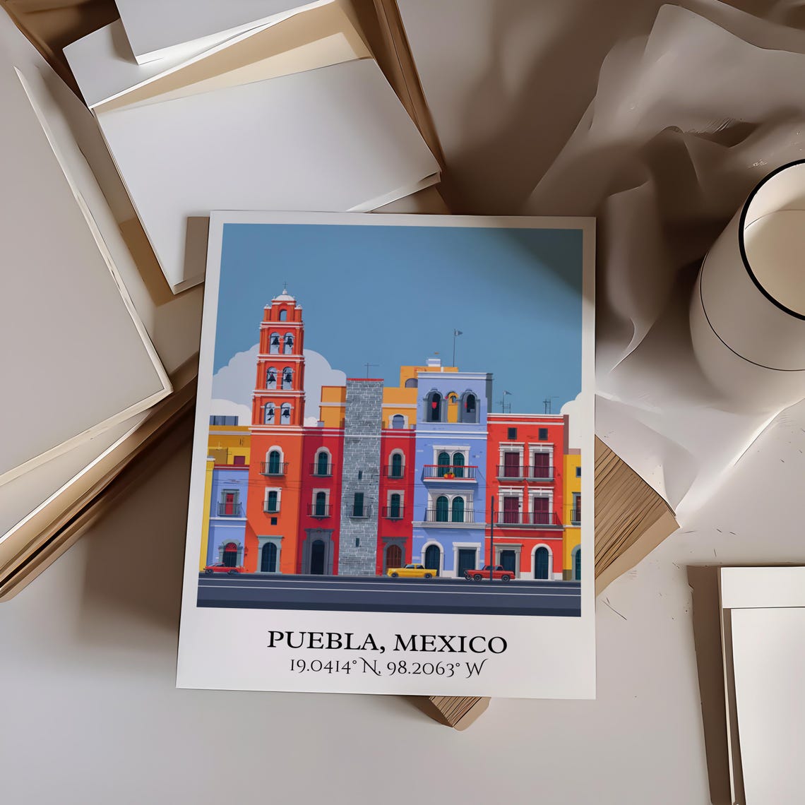 Puebla Mx Art Retro Travel Home Decor Gift Mexico Prints Housewarming - Image 3