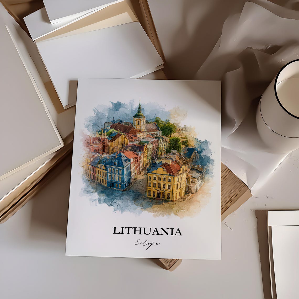 Lithuania Watercolor Travel Poster, Europe Art Print - Image 4