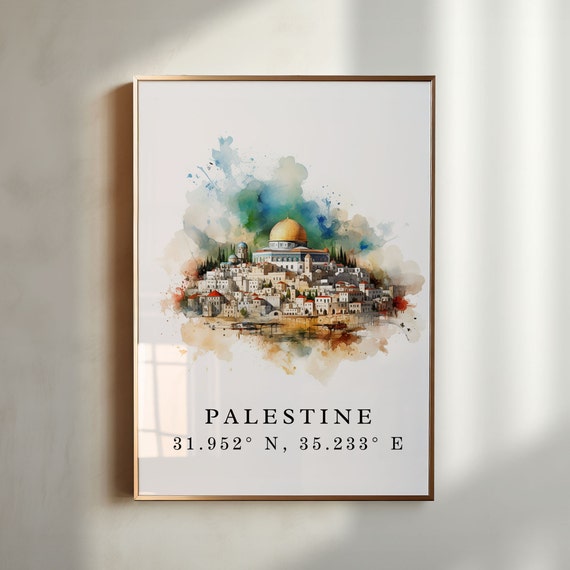 Alaqsa Mosque Palestine Art Print, Custom Text