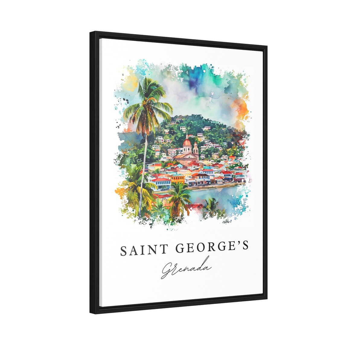 Saint Georges Grenada Art Print, Custom Text - Image 2
