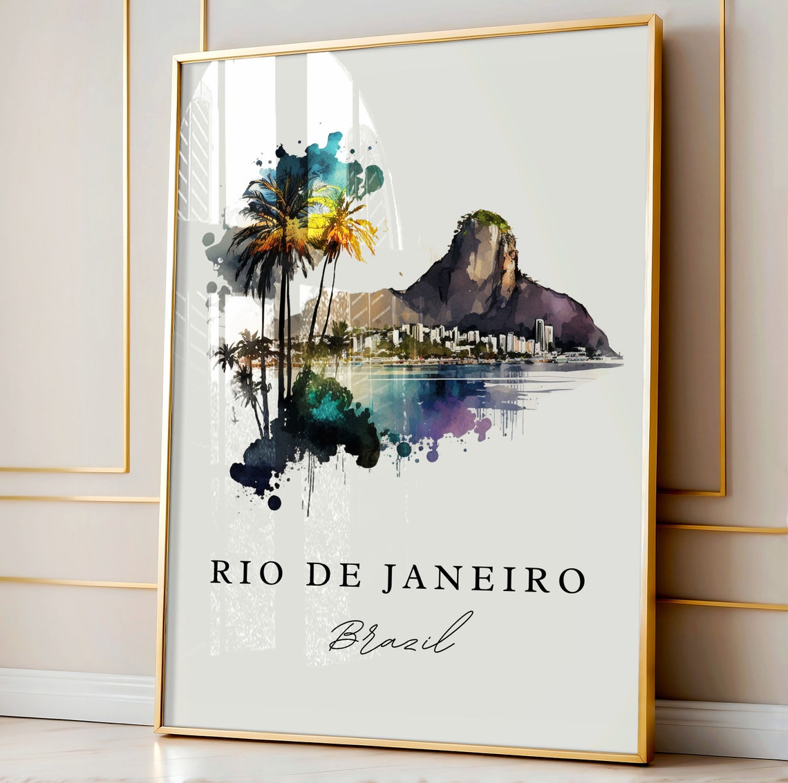 Rio De Janeiro Wall Art Brazil Poster Wedding Gift Birthday Present Custom Text Personalized - Image 4