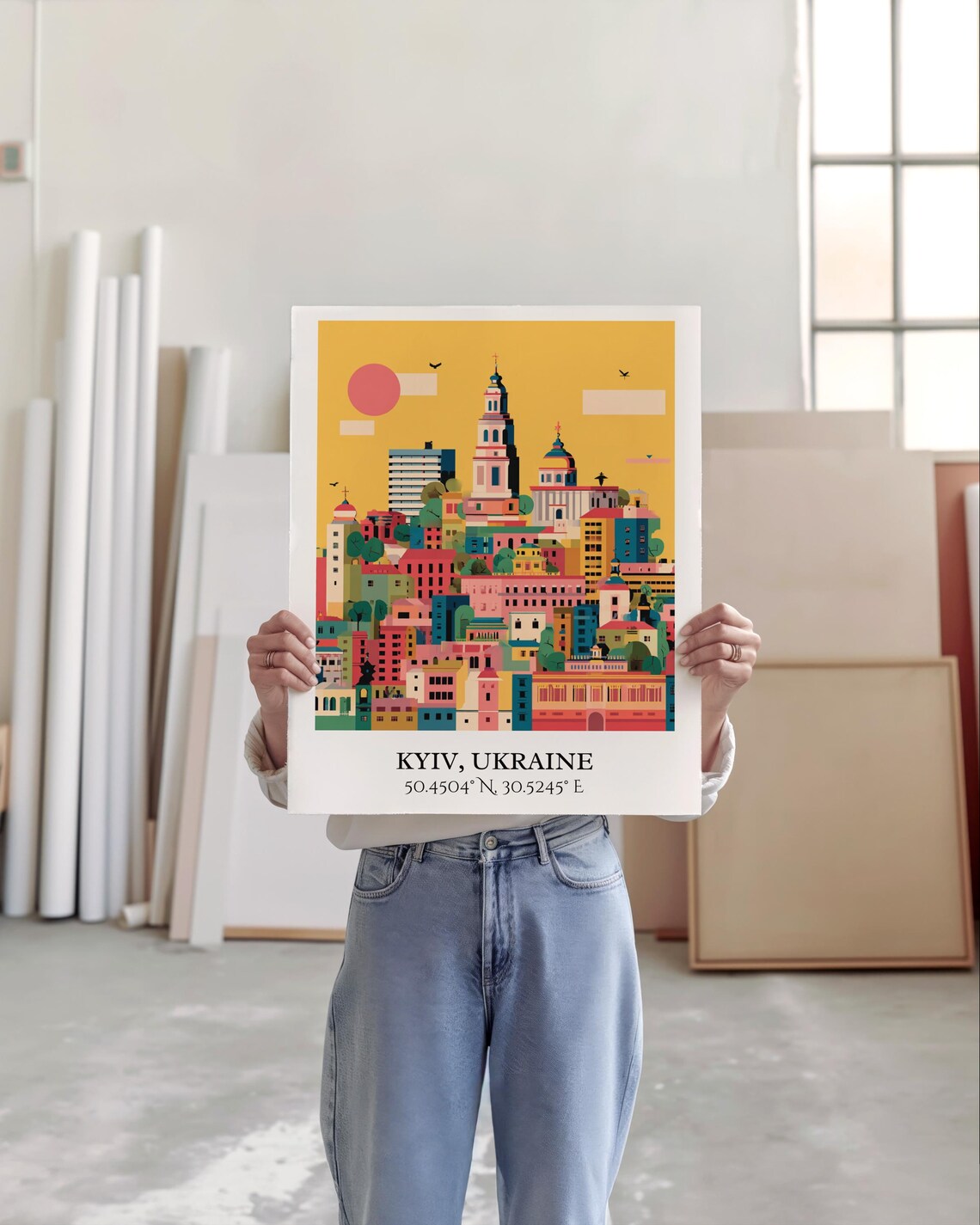 Kyiv Ukraine Golden Domes Bell Tower Retro Travel Art Poster - Image 6