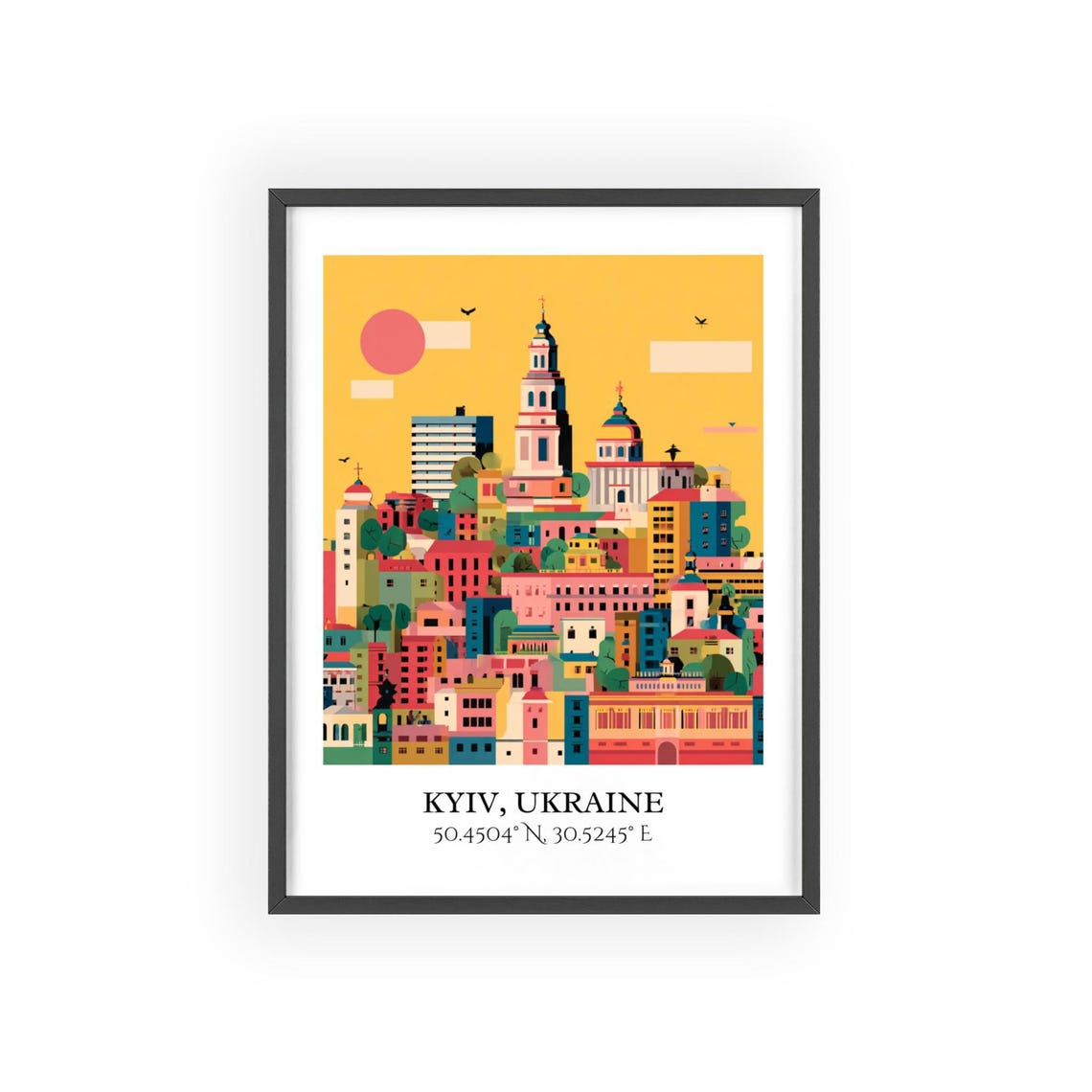 Kyiv Ukraine Golden Domes Bell Tower Retro Travel Art Poster - Image 2