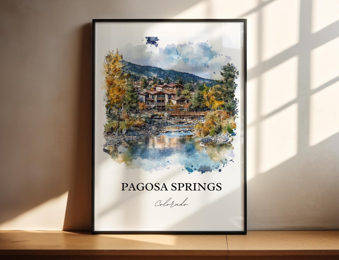 Pagosa Springs, Colorado Travel Poster, San Juan Mountains