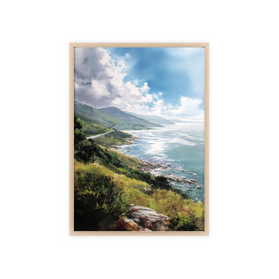 Garden Route South Africa Scenic Coastal Road Watercolor Poster