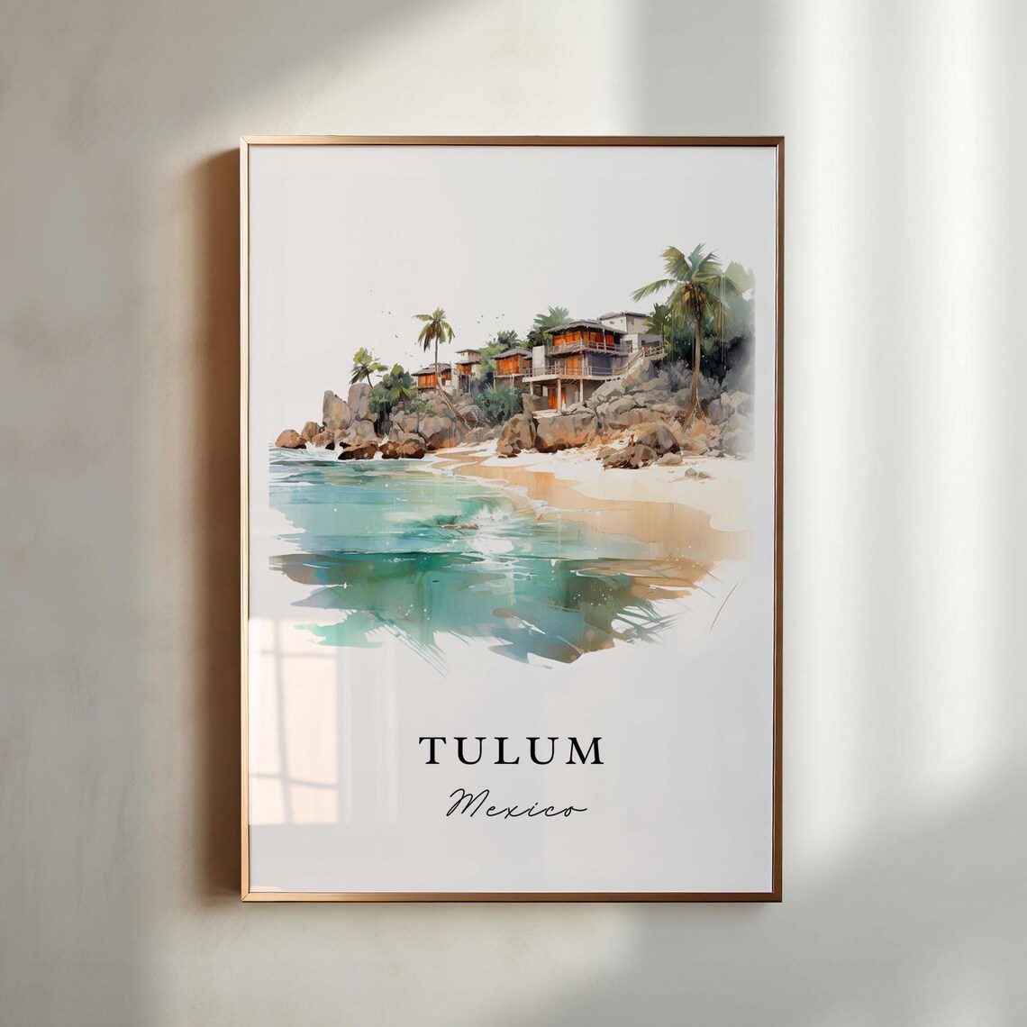 Tulum Mexico Travel Poster, Custom Text Gift