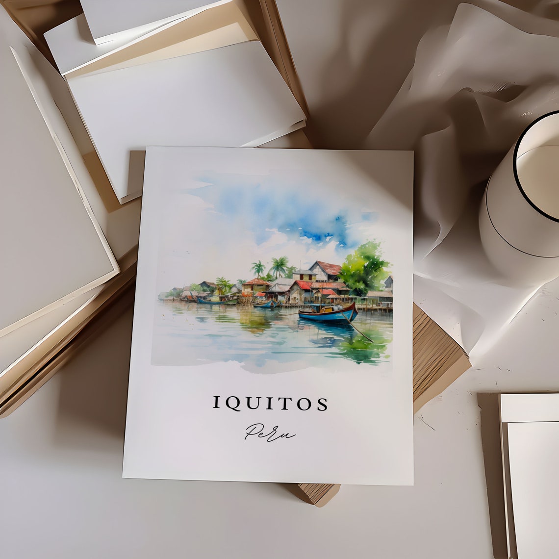 Iquitos Peru Wall Art Iqiutos Poster Print Wedding Gift Birthday Present Custom Text Perfect - Image 6