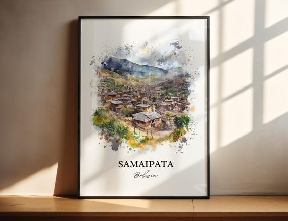 Samaipata Wall Art Bolivian Andes Print Bolivia Watercolor Gift Travel Poster Housewarming